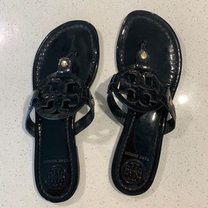 Black Patent Leather Tory Burch Miller Sandals